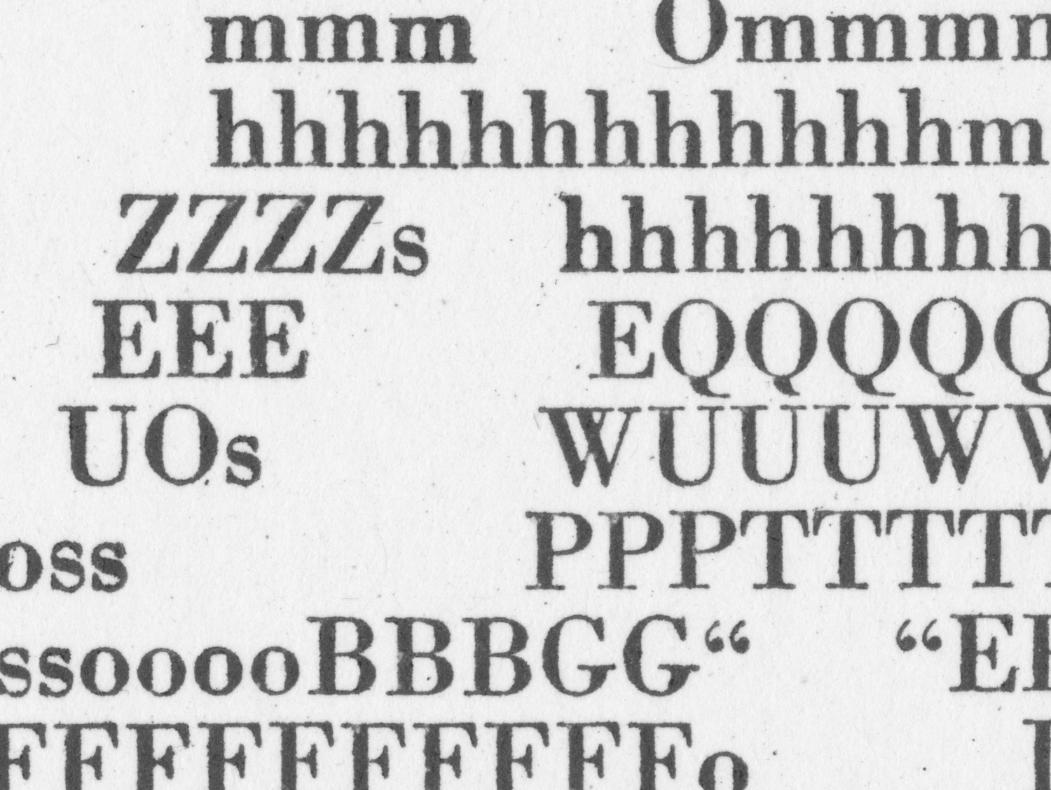 Detail of the Smiley (ASCII) letterpress print